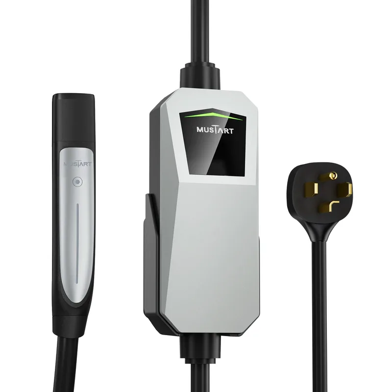 Manufacturer photo of the MUSTART Level 2 Tesla EV Charger, 25 A (NEMA 14-30 plug, 22 ft cord)